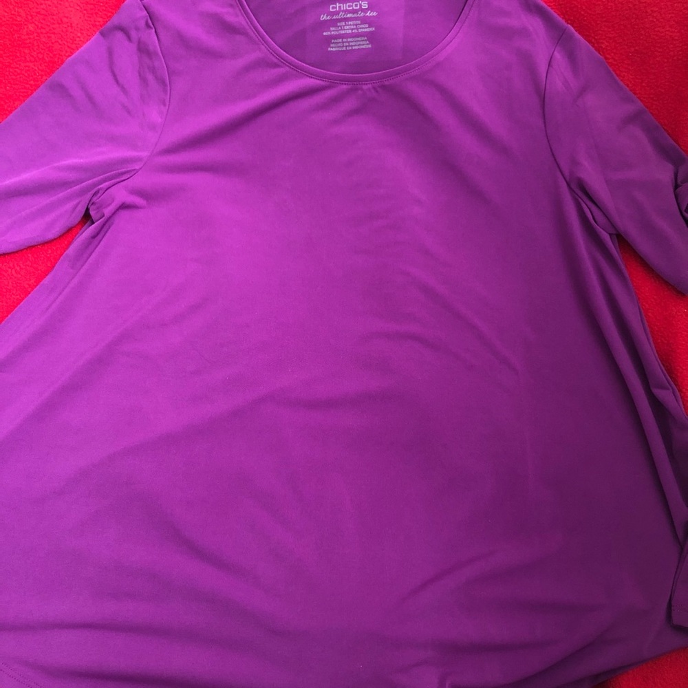 Chico’s Ultimate Tee Purple shirt 1P 8P-10P PM NWT